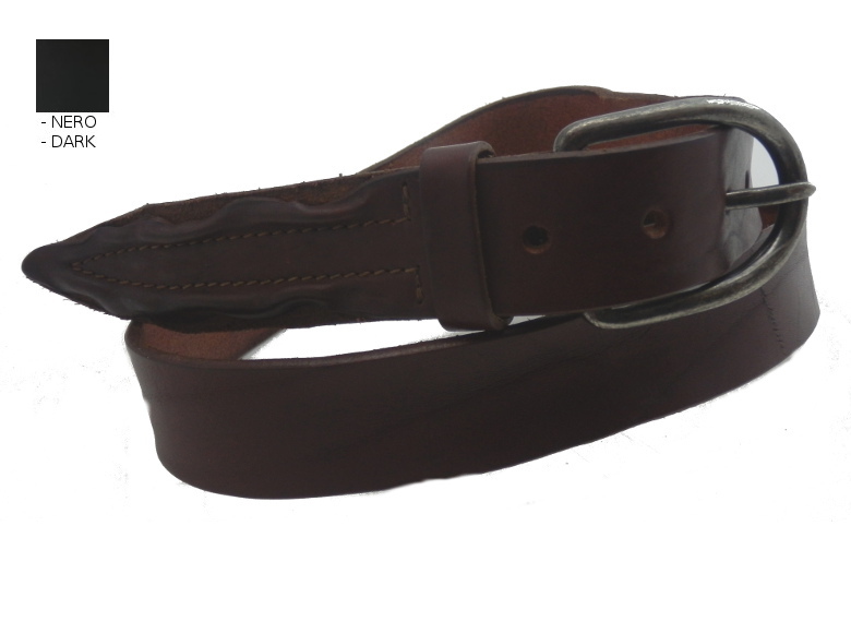 Cintura in cuoio lavato - nero - mm35